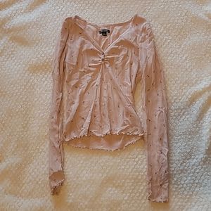 Wild Fable Pink Floral Long Sleeve Shirt